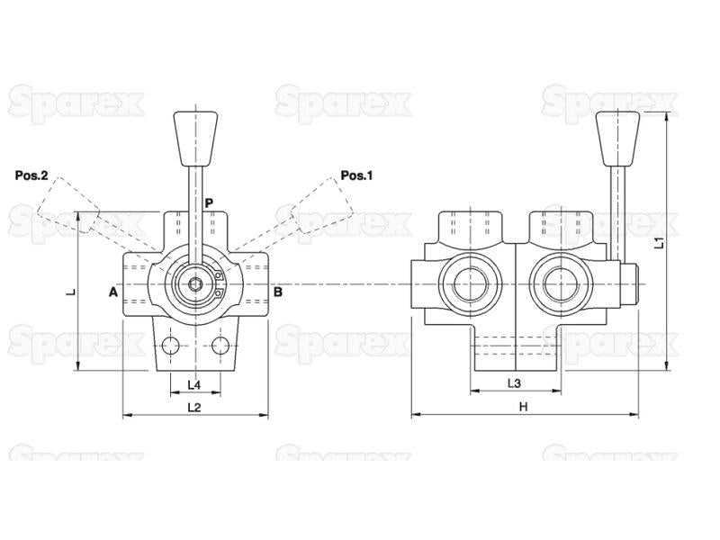MARCHESINI Válvula rotativa hidráulica - desviador de 6 portas 3/8'' BSP (60 L/min Taxa de fluxo) (S.101605)