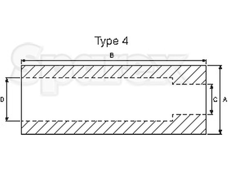 Casquilho bico do carregador frontal - Ø50 x 150mm (Ø35/25) (S.21531)