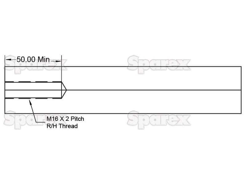 Bico - Straight - Colher 1400mm, Tamanho da rosca: M16 x 2.00 (Quadrado) Aplicavel em: 480001 (S.78662)