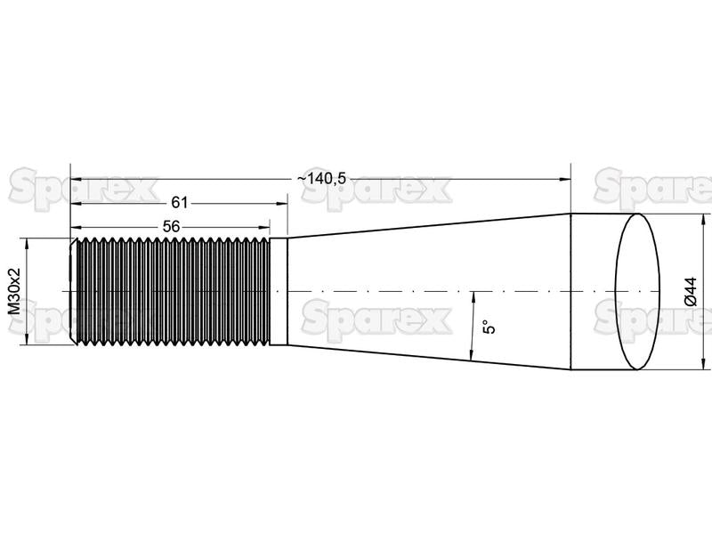 Bico - Direita 830mm, Tamanho da rosca: M30 x 2.00 (Quadrado) Aplicavel em: 5068003 (S.79763)