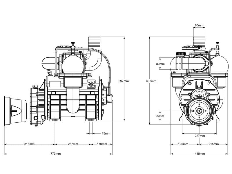 Bomba para cisterna - MEC8000M - Acionamento PTO - 540 RPM Aplicavel em: 9000700001 (S.101802)
