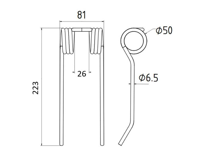 Mola Comp:223mm, Larg:81mm, Ø6.5mm - para Idass, BMV Aplicavel em: 802050 (S.106215)