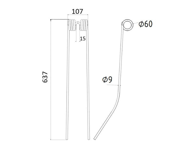 Mola Comp:620mm, Larg:105mm, Ø9mm - para Daros Aplicavel em: 6900220 (S.106221)