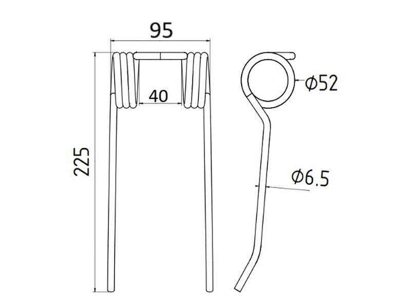 Mola Comp:225mm, Larg:95mm, Ø6.5mm - para Idass Aplicavel em: 8000818 (S.106241)