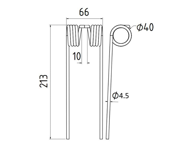 Mola Comp:214mm, Larg:65mm, Ø4.5mm - para John Deere Aplicavel em: E41833 (S.106247)