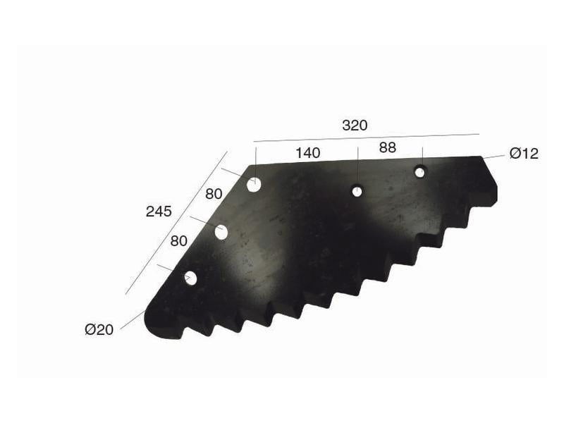 Lâmina de vagão alimentador 543mm x 222mm x 6mm para AGM, Faresin Aplicavel em: 512006450 (S.106413)