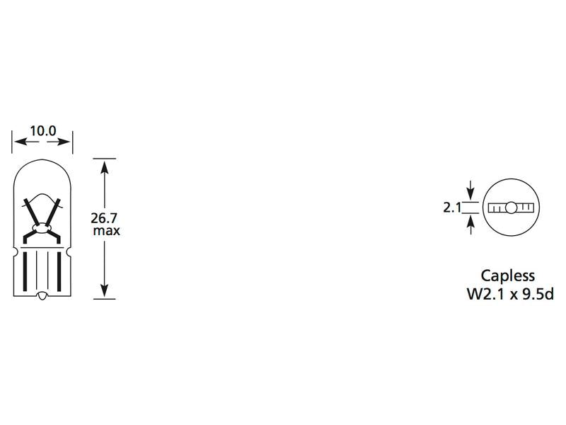 Lâmpada 12V W2.1x9.5d Caixa 1 un. (S.109968)