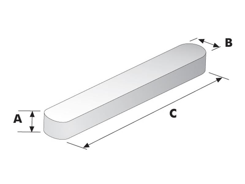 Escatel, Dimensao: 5mm x 5mm x 25mm (DIN or Standard No. DIN 6885A) (S.11024)
