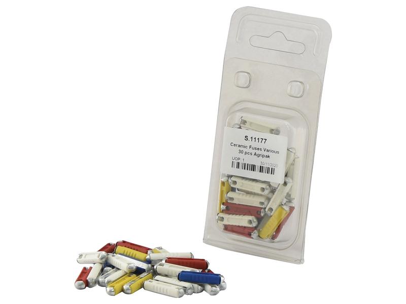 Agripak 30 un. Fusível torpedo 5.0, 8.0, 16, 25 Amps (S.11177)
