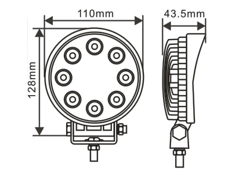 Farol de trabalho LED, 1840 Lumens, 10-30V (S.112524)