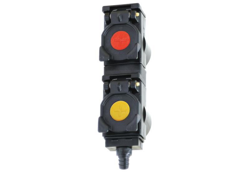 Tampa protecção valvula simples Double unit 55mm spacing, with Yellow and Red Clips (S.112758)