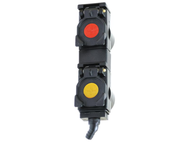 Tampa protecção valvula simples Double unit 82mm spacing, with Yellow and Red Clips (S.112759)