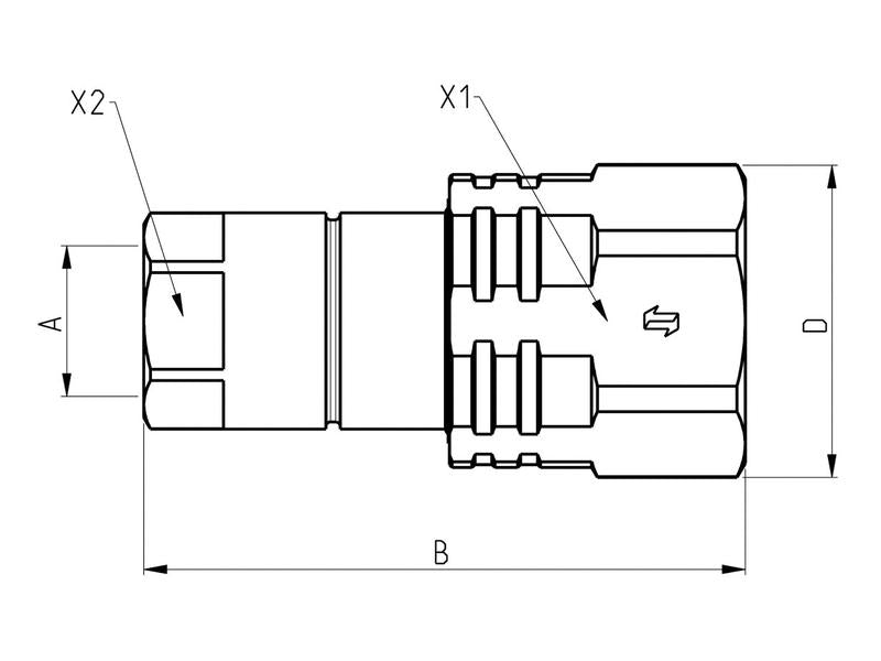 Faster Valvula Fêmea 1/2'' x 1/2'' BSP Fêmea (S.112797)