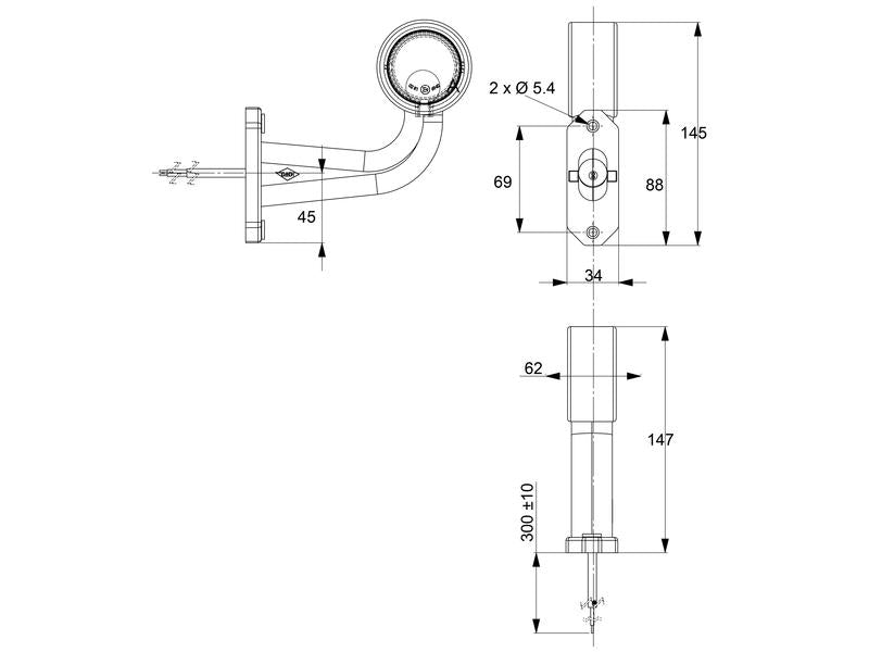 Farolim LED Frontal/Traseiro, Esq./Dt., 12-24V (S.113364)