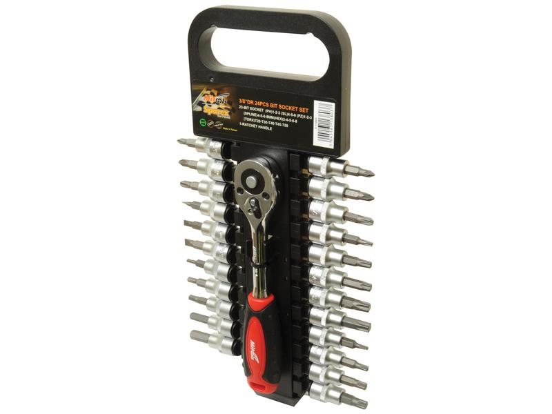3/8'' Jogo chaves caixa roquete (24pcs.) (S.113803)