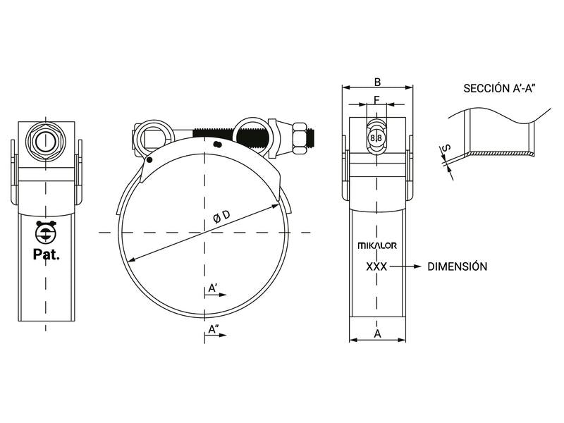 Abraçadeira reforçada: Ø80-85mm (S.11393)