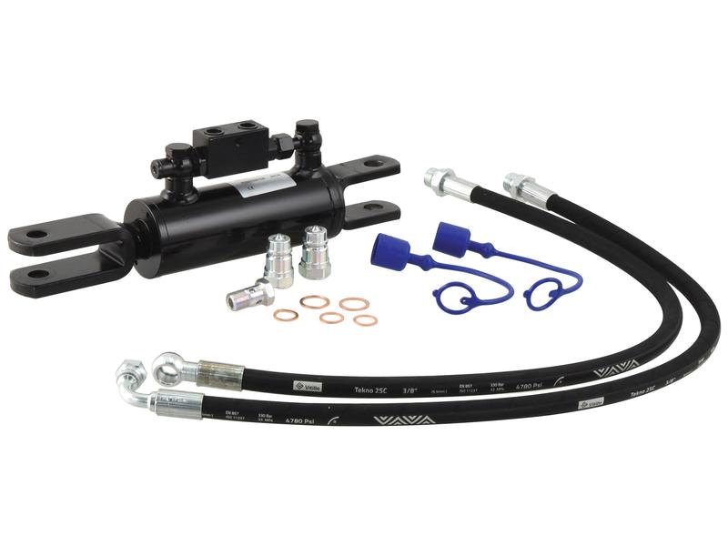 Braço Hidraulico (Fornecido com: Mangueiras) - Forquilha Furo Ø 19mm - Forquilha Furo Ø 18mm - Comprimento minimo: 370mm, Diametro interno Cilindro: 63mm. (S.113943)