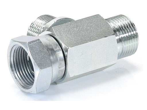 Peça hidráulica em T 3/4'' BSP Macho x 3/4'' BSP Fêmea giratória x 3/4'' BSP Macho (S.11431)