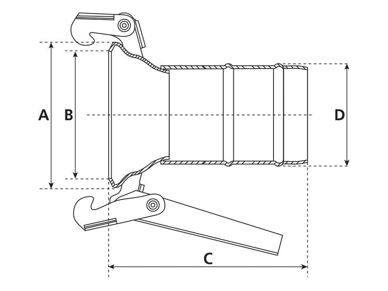 Acoplamento - Fêmea 6'' (150mm) x6'' (150mm) (galvanizado) (S.115061)