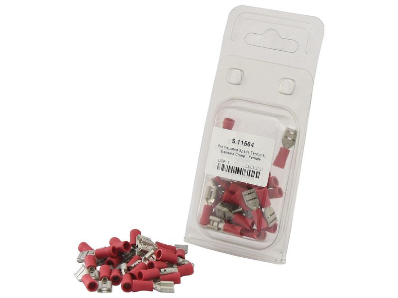 Agripak 25 un. Terminal 6.3mm, Vermelho (S.11564)