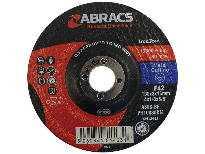 Disco de corte de metal Ø100 x 3 x 16mm A30RBF (S.11744)