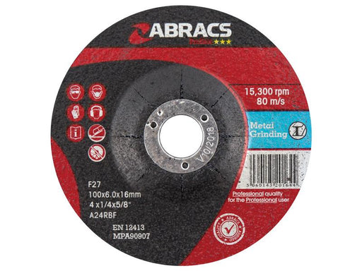 Disco de lixar para metal 100mm x 6mm x 16mm A24RBF (S.11745)