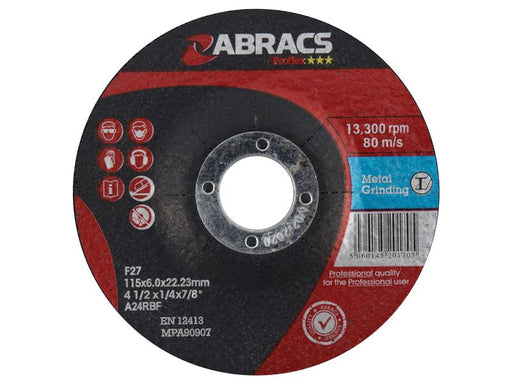 Disco de lixar para metal 115mm x 6mm x 22mm A24RBF (S.11746)