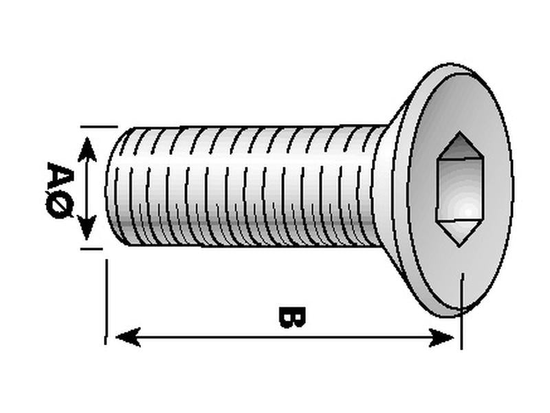Parafuso, Tamanho da rosca: M12x35mm (DIN 7991) (S.11814)