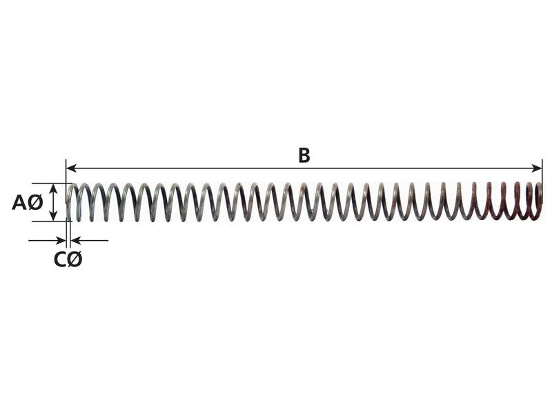 Mola Compressao, Mola Ø16mm, Fio Ø2.03mm, Comp: 150mm. (S.11866)