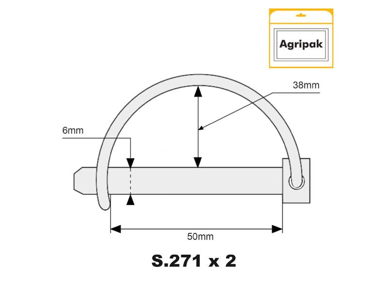 Agripak 2 un. Cavilha 6mm x 50mm (S.11881)