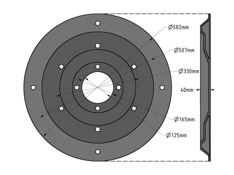 Disco - D.Ext :582mm, - para Fella Aplicavel em: 140735 (S.119621)