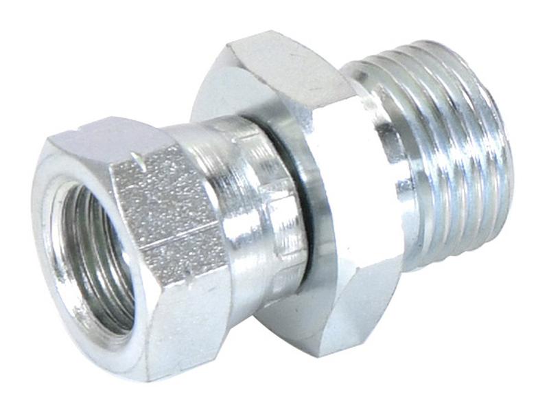 Adaptador hidráulico 1/2'' BSP Macho x M16 x 1.50 Métrica Fêmea giratória (S.11975)