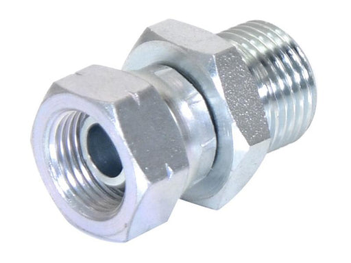 Adaptador hidráulico 1/2'' BSP Macho x M18 x 1.50 Métrica Fêmea giratória (S.11976)