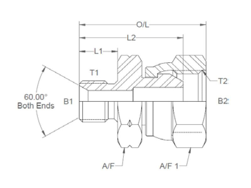 Adaptador hidráulico M16 x 1.50 Métrica Macho x 3/8'' BSP Fêmea giratória (S.11979)