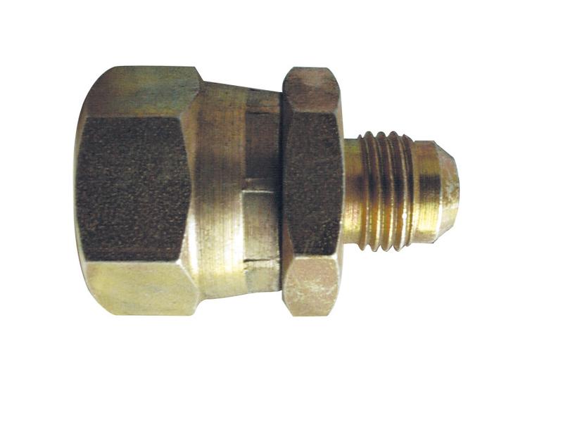 Adaptador hidráulico 9/16'' JIC Macho x 1/2'' BSP Fêmea giratória (S.11995)