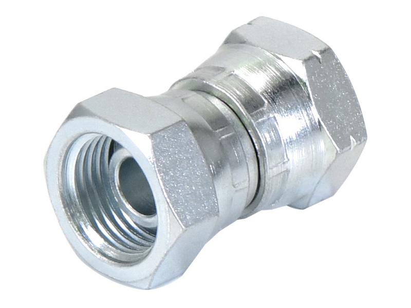Adaptador hidráulico 1/2'' BSP Fêmea giratória x M22 x 1.50 Métrica Fêmea giratória (S.12018)