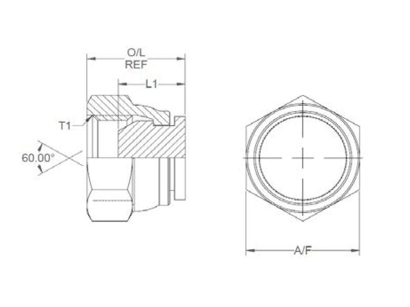 Adaptador hidráulico 3/8'' BSP Tampa de vedação giratória (S.12040)