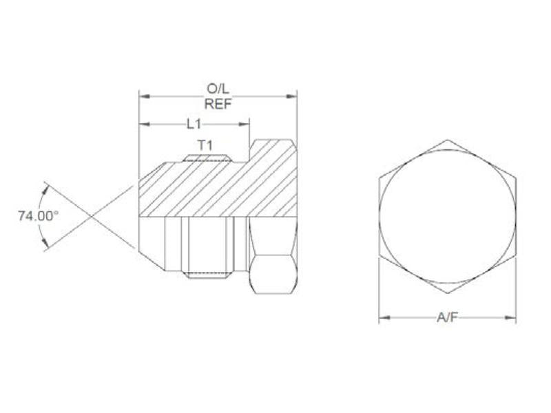 Adaptador hidráulico 7/8'' JIC Tampão Sólido (S.12044)