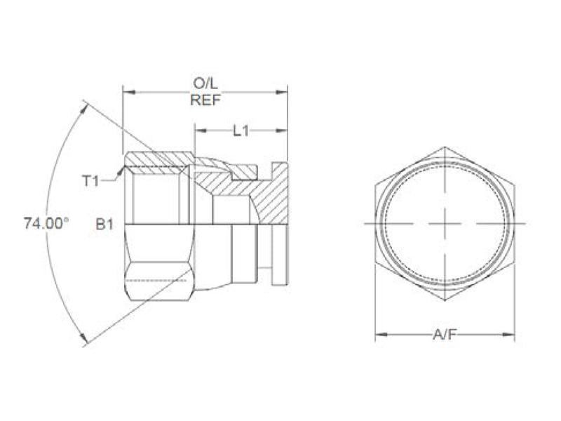 Adaptador hidráulico 9/16'' JIC Tampa de vedação giratória (S.12045)