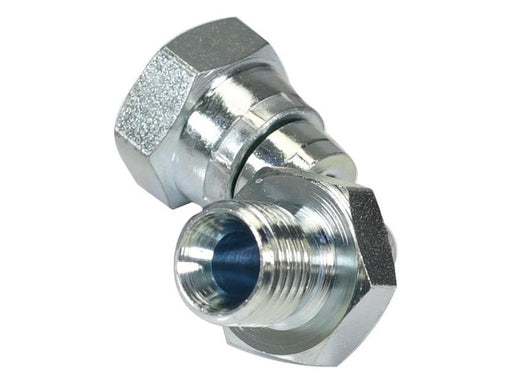 Adaptador hidráulico 1/4'' BSP Macho x 1/4'' BSP Fêmea giratória 90° (S.12048)