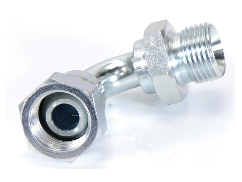 Adaptador hidráulico 3/8'' BSP Macho x 3/8'' BSP Fêmea giratória 90° (S.12049)