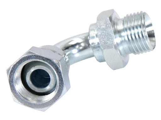 Adaptador hidráulico 1/2'' BSP Macho x 1/2'' BSP Fêmea giratória 90° (S.12050)