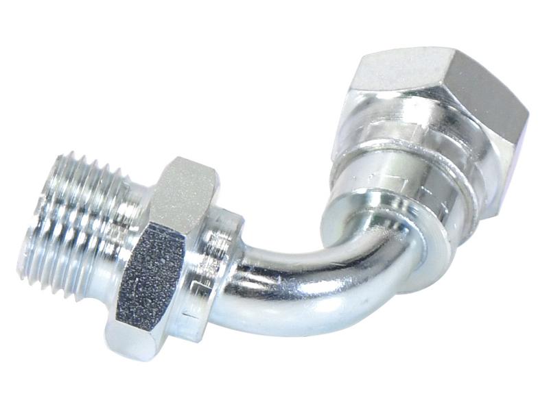 Adaptador hidráulico 1/2'' BSP Macho x 1/2'' BSP Fêmea giratória 90° (S.12050)
