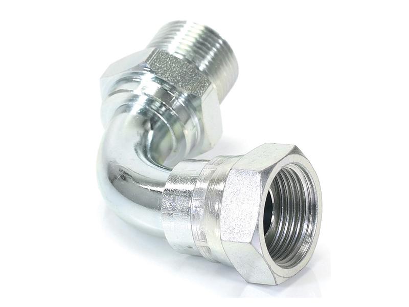 Adaptador hidráulico 3/4'' BSP Macho x 3/4'' BSP Fêmea giratória 90° (S.12051)