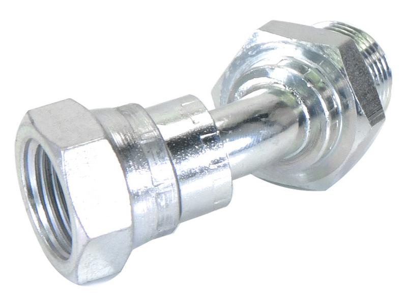 Adaptador hidráulico 1/2'' BSP Macho x 1/2'' BSP Fêmea giratória 135° (S.12054)