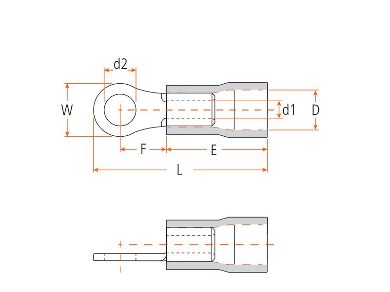 Terminal, Aperto Standard, 5.3mm, Vermelho (0.5 - 1.5mm) (S.12402)