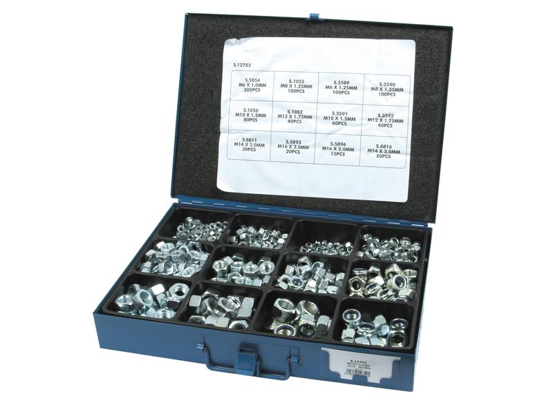 Kit porcas metrico, Tamanho da rosca: M6 - M16x1.00 - 2.00mm (DIN 934/985) Metric Coarse (S.12752)