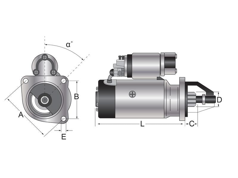 Motor de Arranque - 12V, 4.2 Quilowatts, Engrenagem redutora (Mahle) (S.127861)