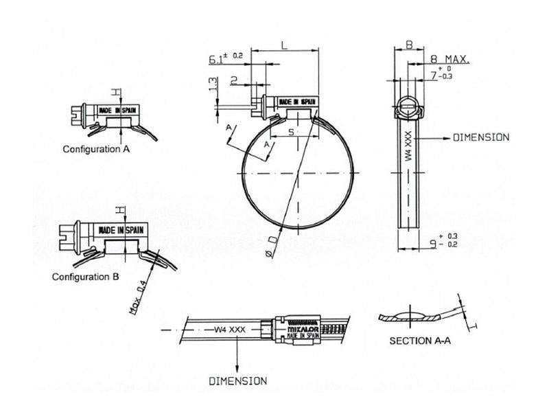 Abraçadeira: Ø8-16mm (S.12885)