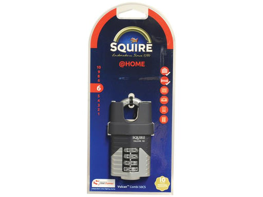 Squire 50CS COMBI Vulcan Combination Padlock, Largura da estrutura em: 50mm (Classificação de segurança: 6) (S.129895)